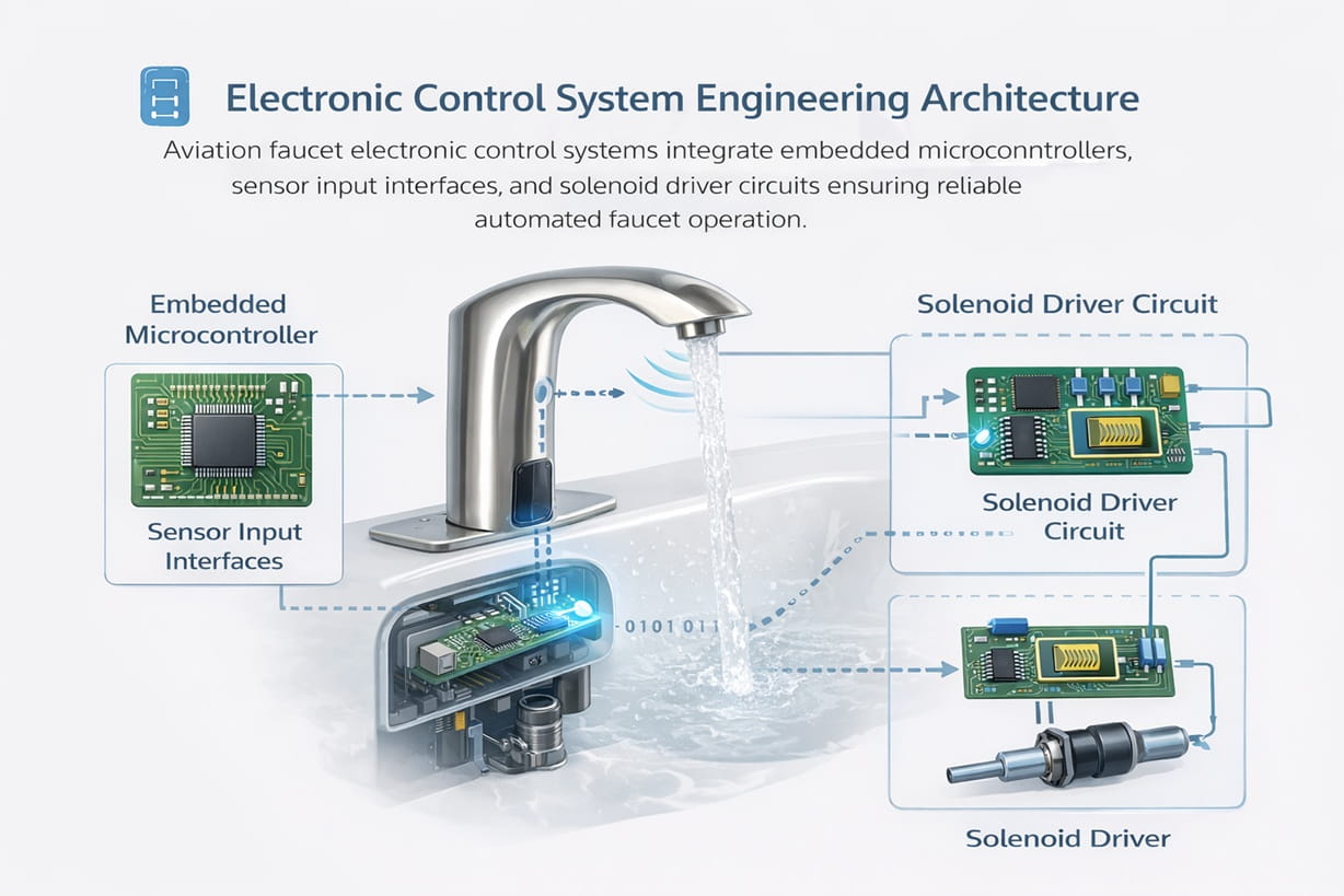 Electronic aviation faucet control system engineering validation