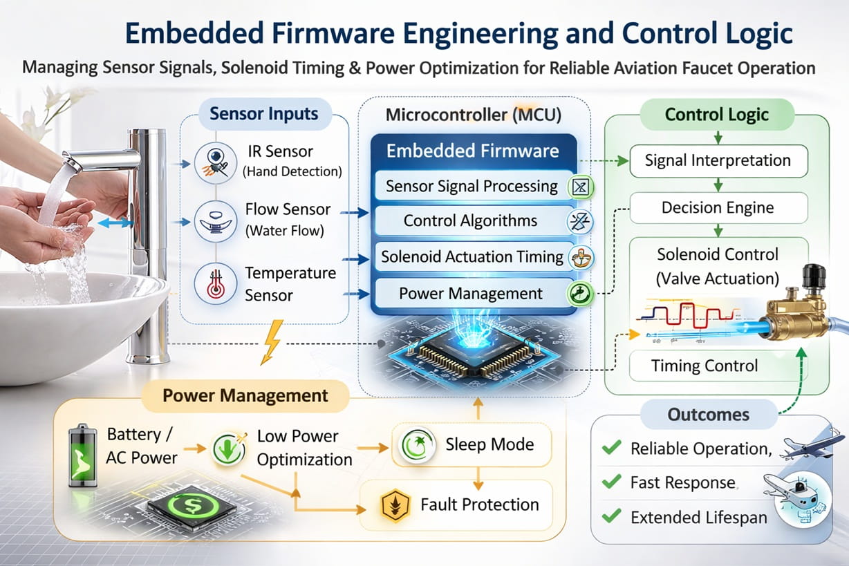 Embedded aviation faucet firmware electronic engineering control system