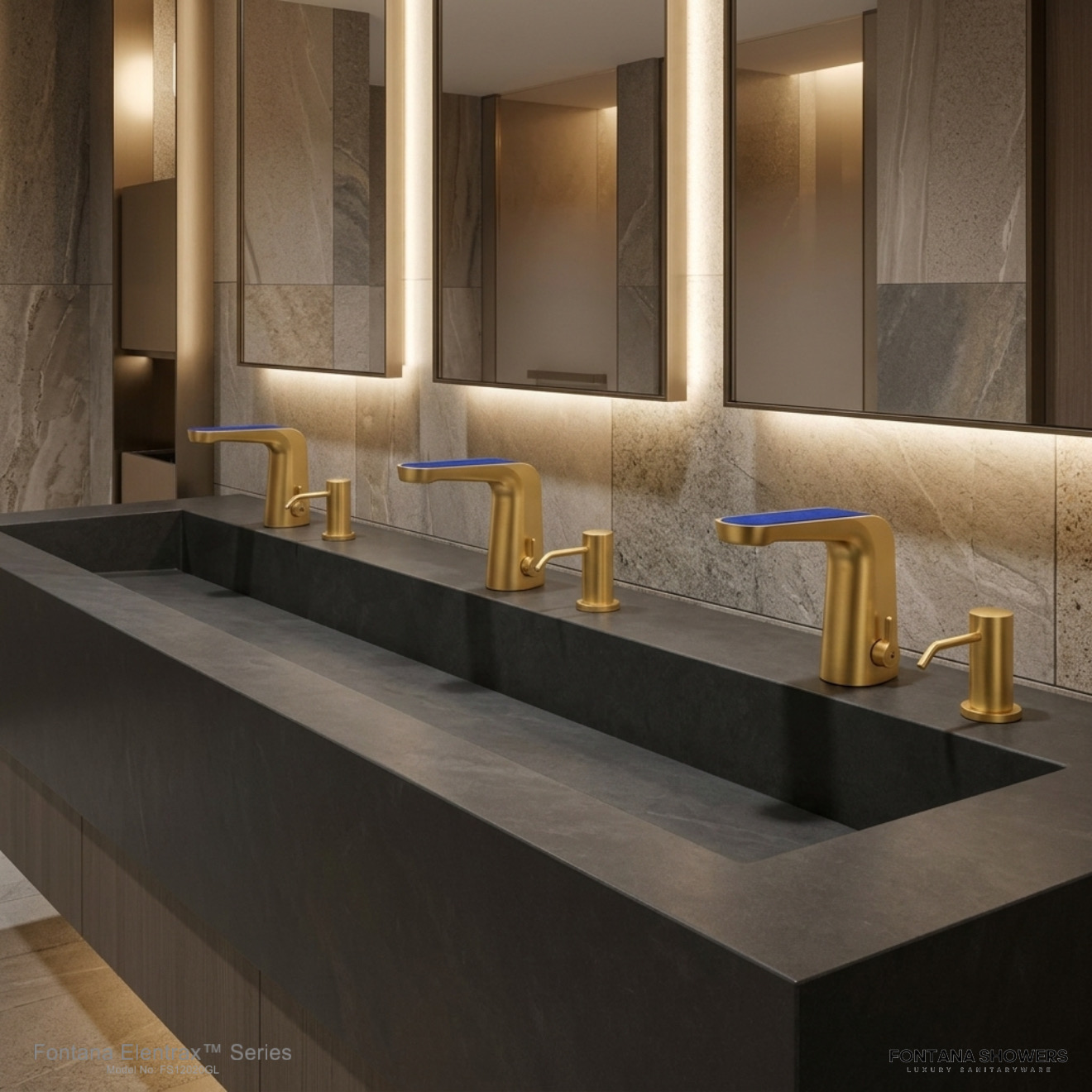 Bright clean restroom interior with commercial-grade fixtures suitable for aviation facility compliance planning