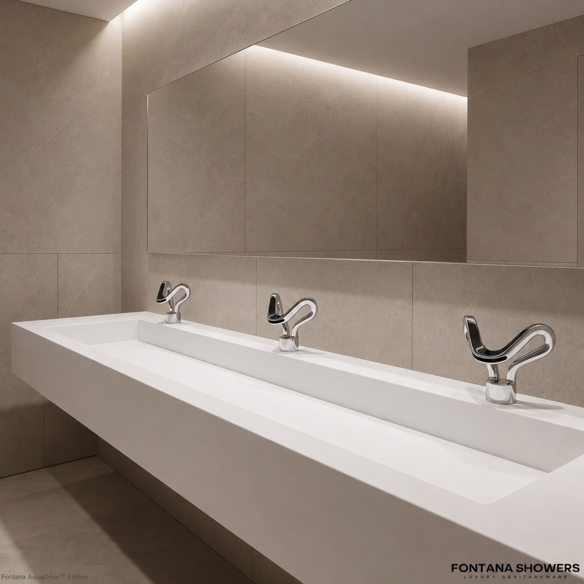 Aircraft lavatory module with touchless faucet and serviceable sink area