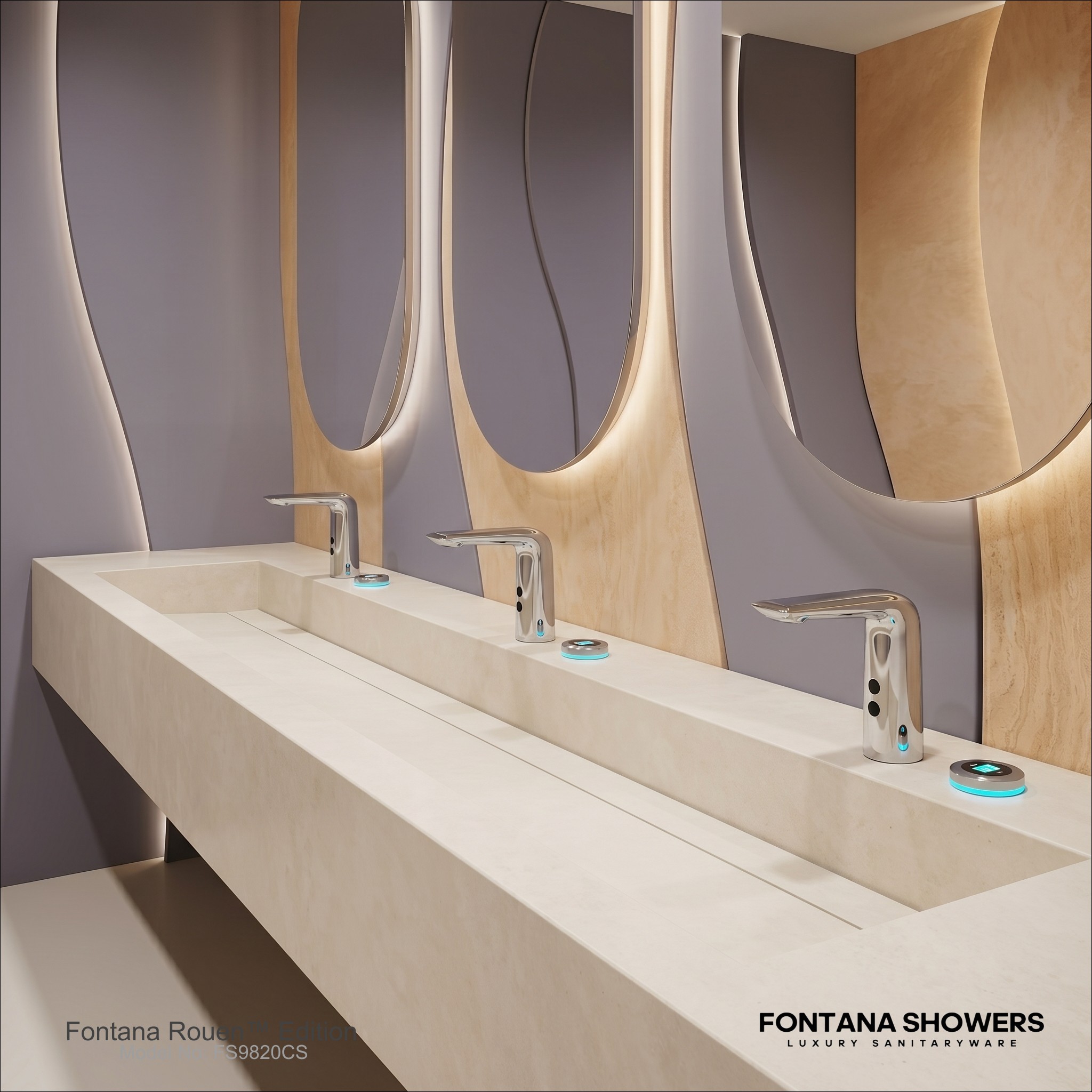 Luxury private restroom suite with premium faucet and high-end interior finish coordination