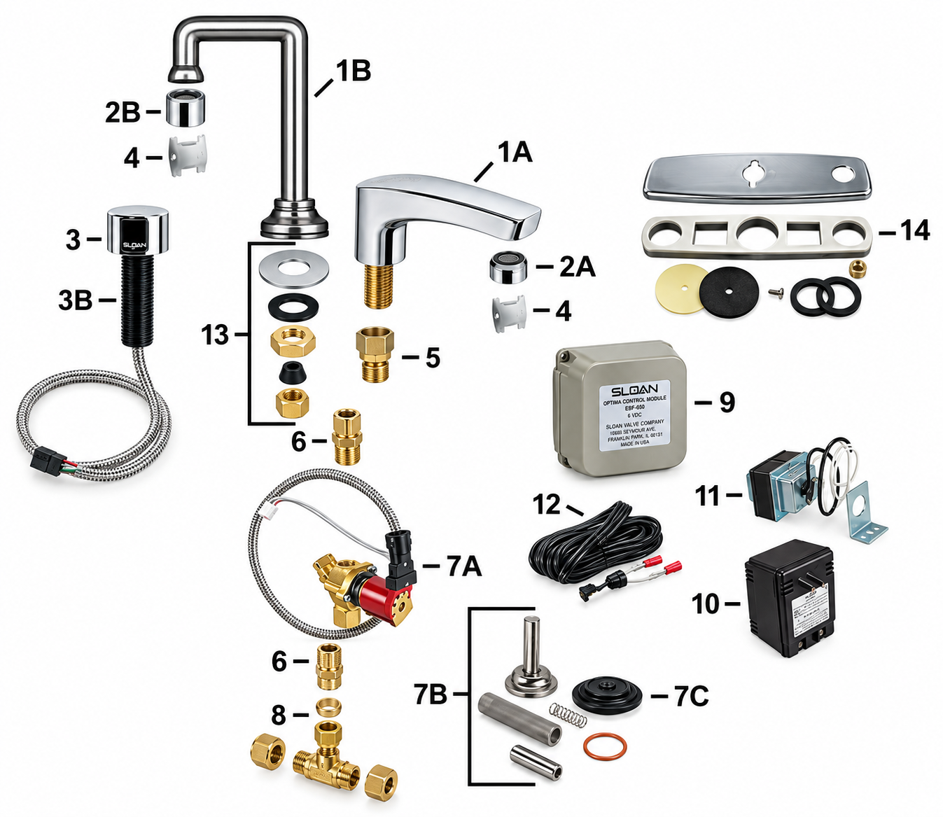 Electronic aviation faucet solenoid control module assembly